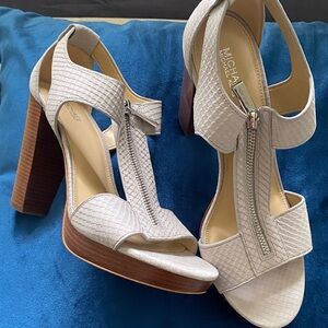 Michael Kors Textured Heels with Brown Accents